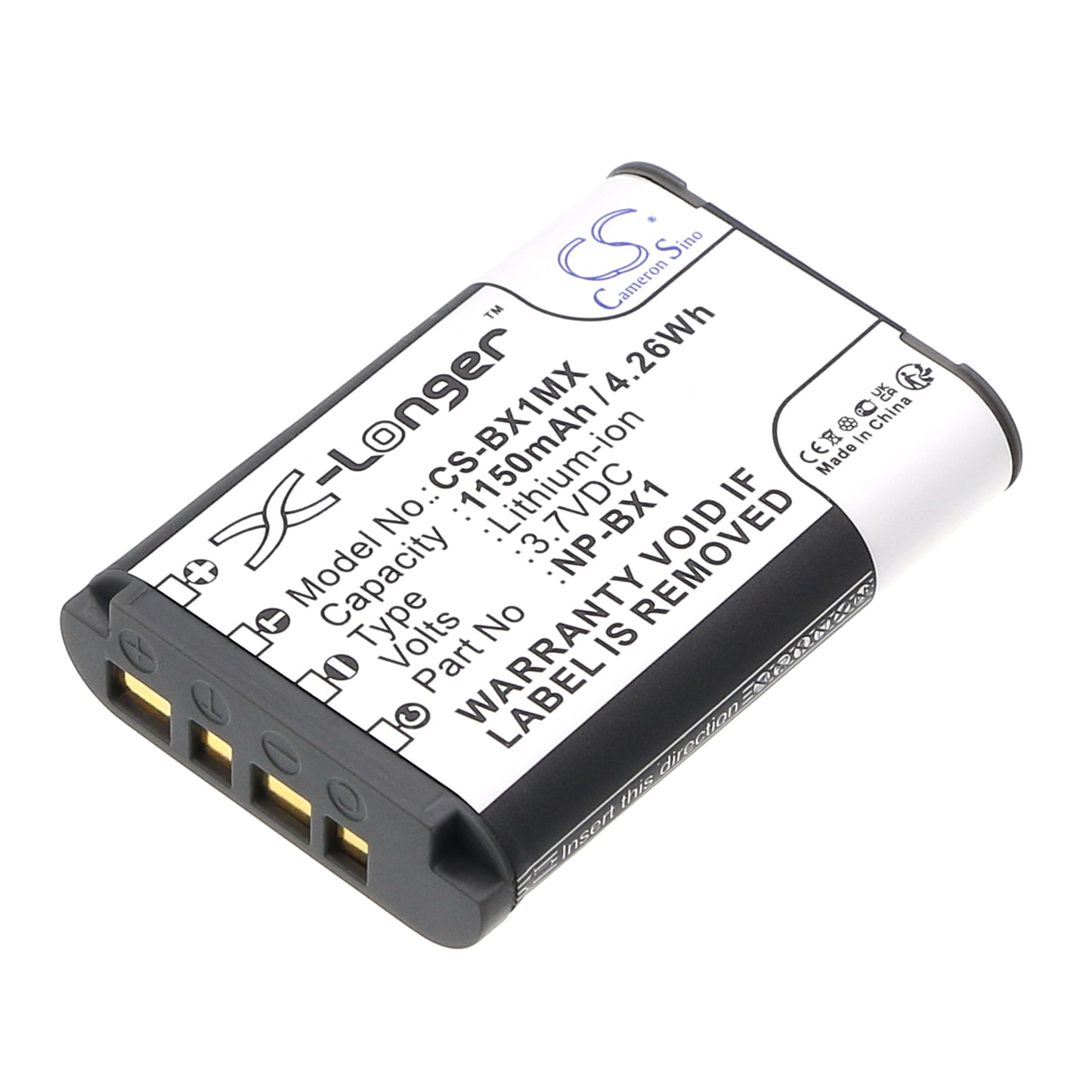 3.7V 1150mAh/4.26Wh Li-ion Camera Battery for Sony