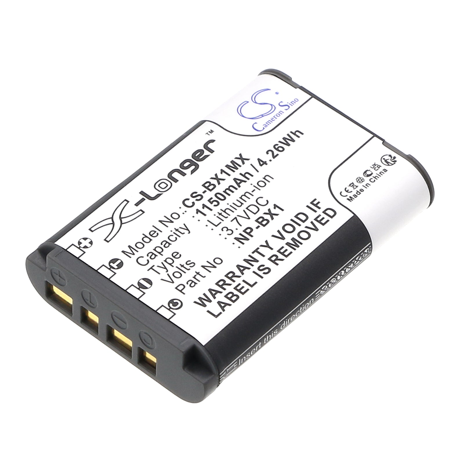 3.7V 1150mAh/4.26Wh Li-ion Camera Battery for Sony