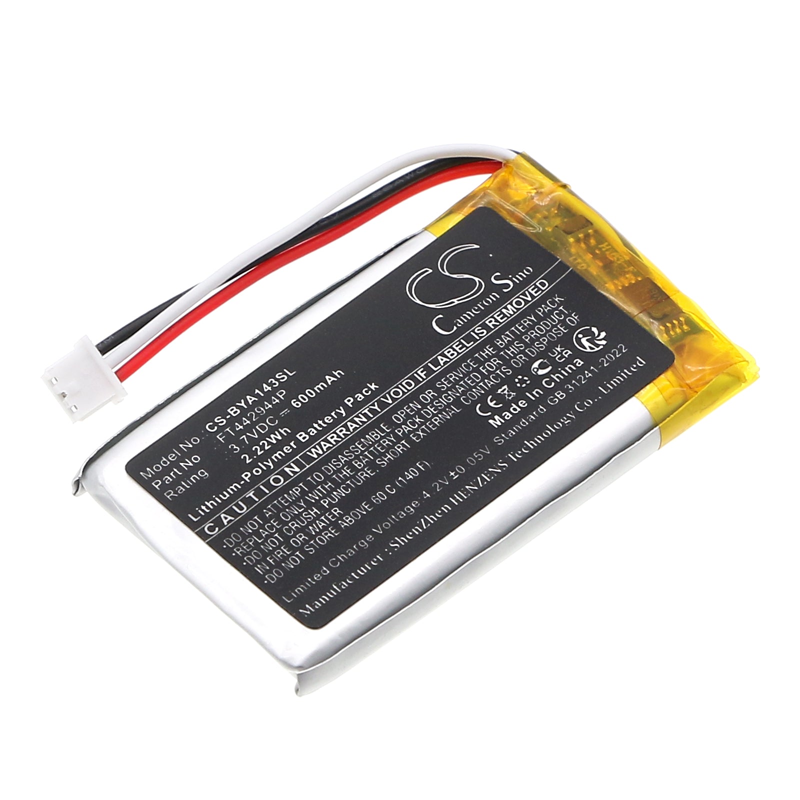 CS-BYA143SL Replacement Battery – Compatible with A014301, A014303, Babyphone Expert Care Digital, Expert Care III