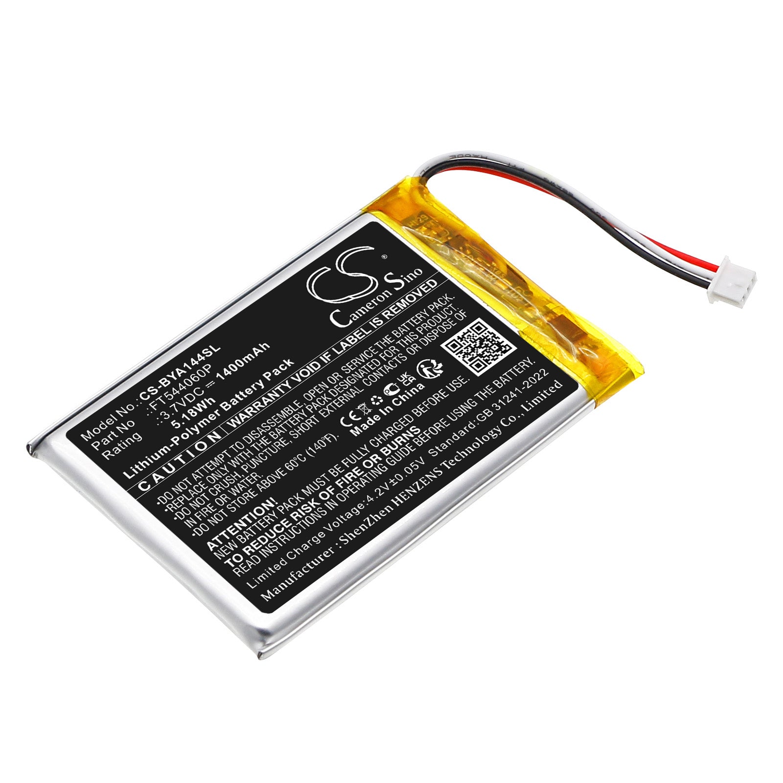 CS-BYA144SL Replacement Battery – Compatible with A014416, A014417, A014420, Babyphone YOO-feel, Babyphone YOO-moov, Babyphone YOO-travel