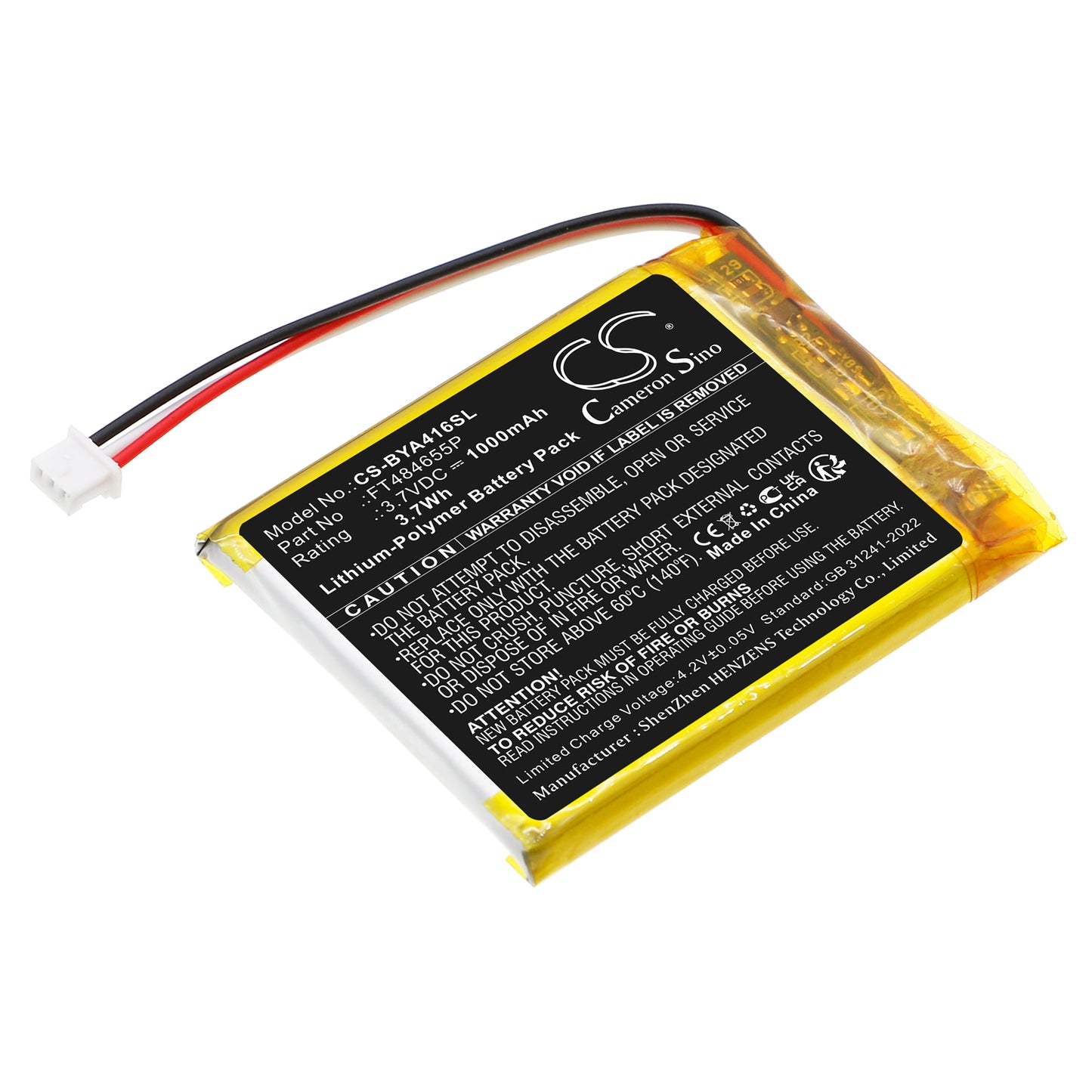 CS-BYA416SL Replacement Battery – Compatible with A014416, A014422, Babyphone Video YOO Care, Babyphone Video YOO Travel, Babyphone Video YOO-care, Babyphone Video YOO-travel