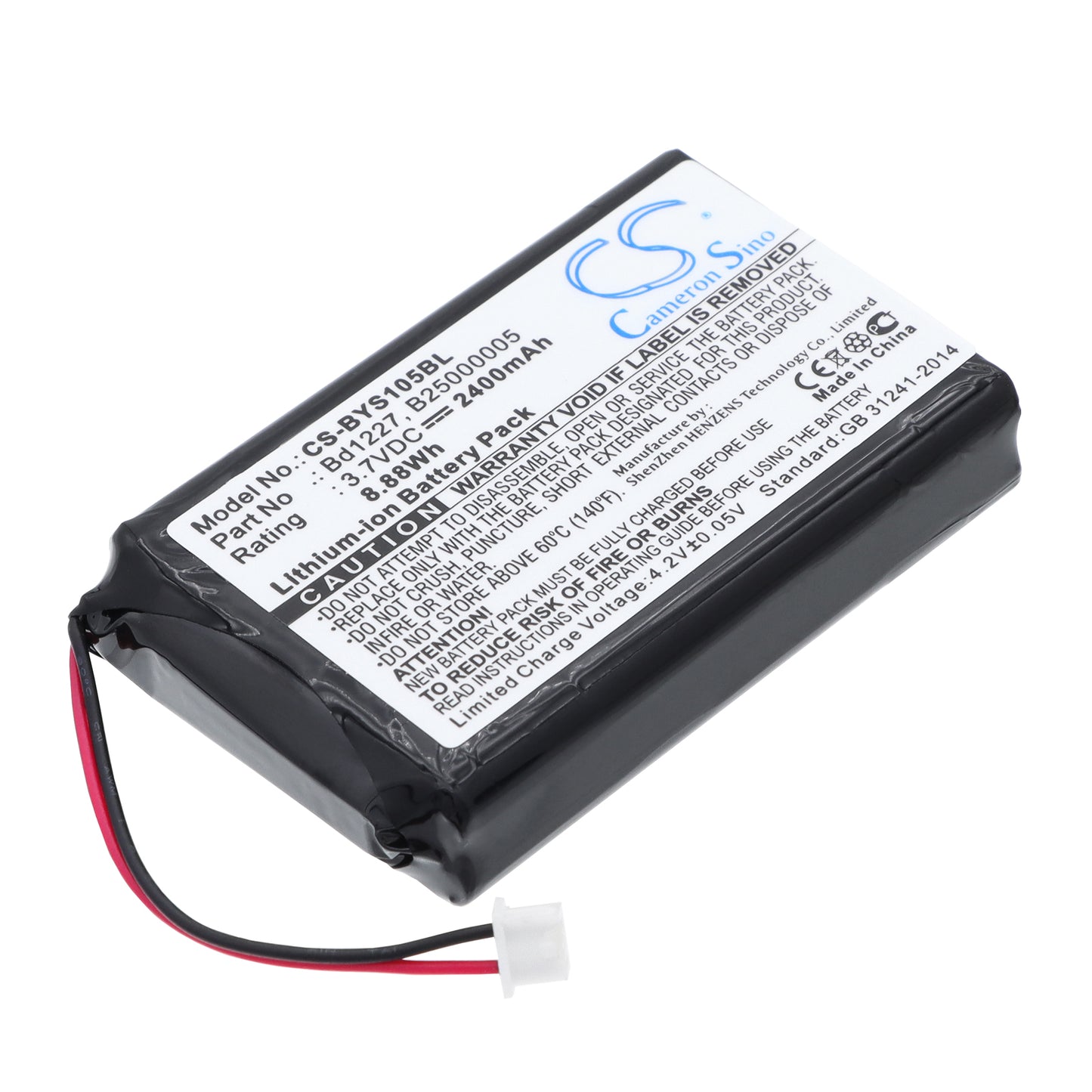 3.7V 2400mAh/8.88Wh Li-ion Barcode/Scanner Battery for Baracoda