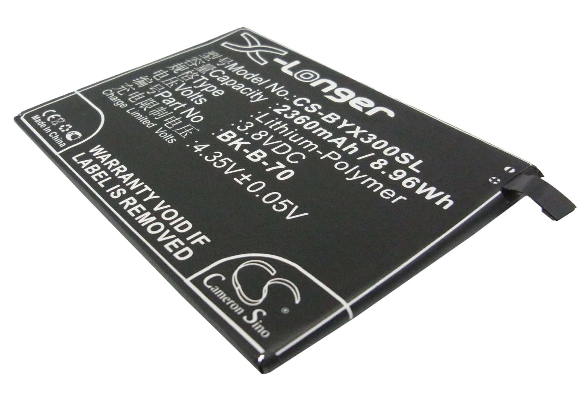 3.8V 2360mAh/8.96Wh Li-Polymer Mobile/SmartPhone Battery for BBK