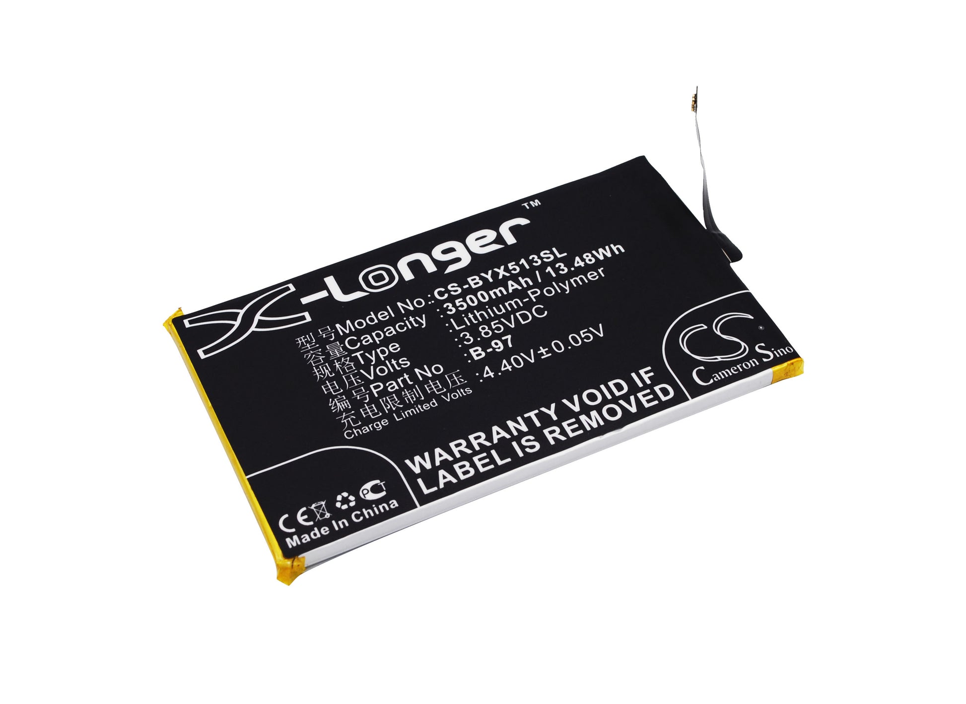 3.85V 3500mAh/13.48Wh Li-Polymer Mobile/SmartPhone Battery for BBK