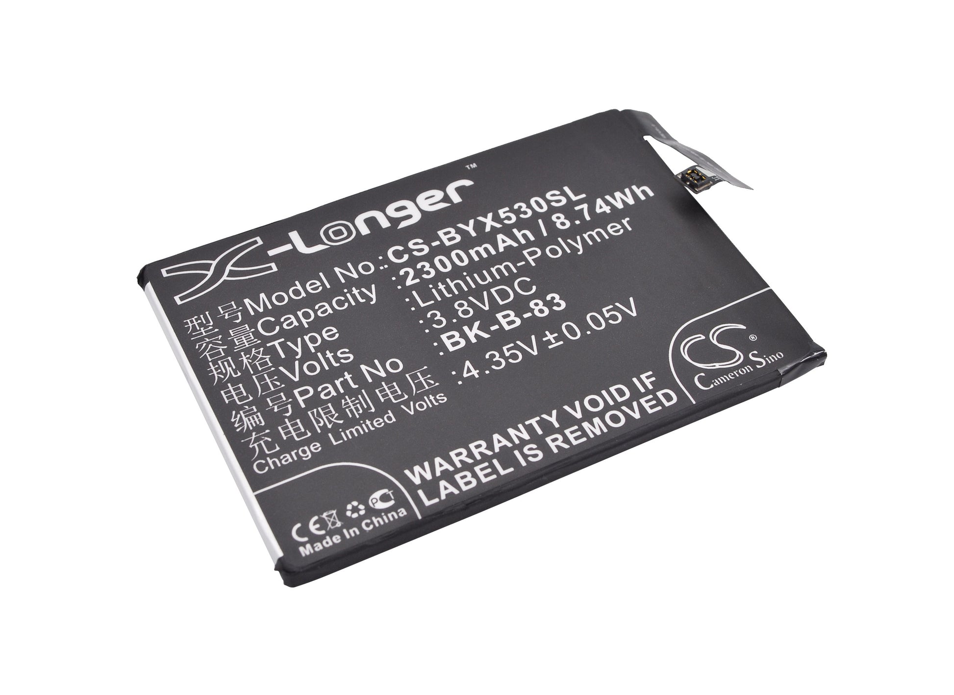 3.8V 2300mAh/8.74Wh Li-Polymer Mobile/SmartPhone Battery for BBK