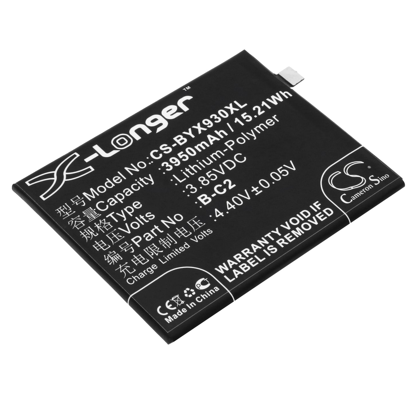 3.85V 3950mAh/15.21Wh Li-Polymer Mobile/SmartPhone Battery for BBK
