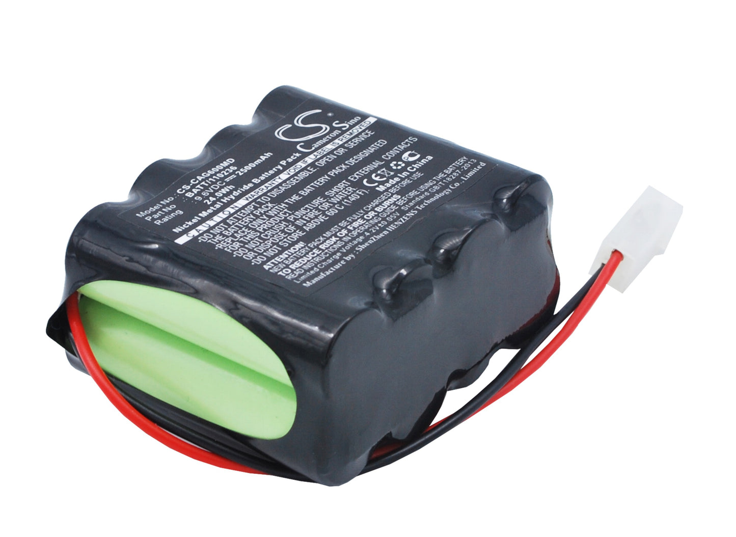 9.6V 2500mAh/24.00Wh Ni-MH Medical Battery for Cardiette