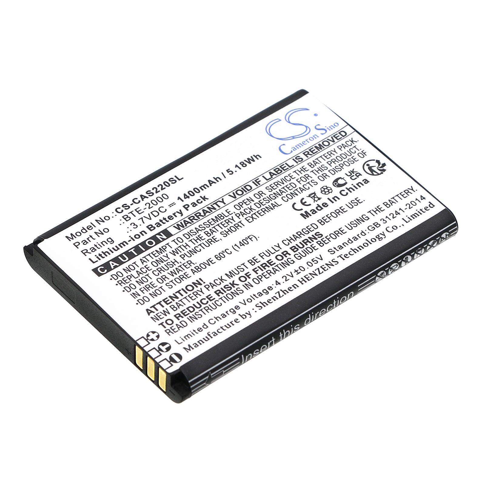 CS-CAS220SL Replacement Battery – Compatible with CAT S22, CAT S22 Flip