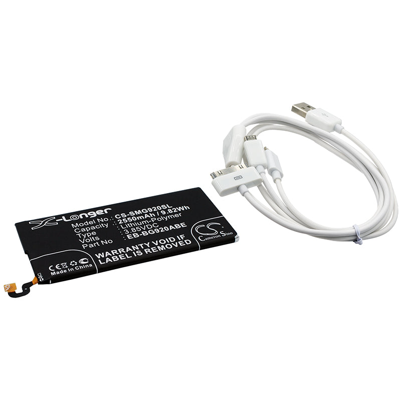CS-CB028 Replacement Battery – Compatible with Galaxy S6, Galaxy S6 Duos, Galaxy S6 LTE-A, Galaxy S6 TD-LTE, SCH-J510, SCV31, SGH-N520, SM-G920, SM-G9200, SM-G9208, SM-G9208/SS, SM-G9209, SM-G920A, SM-G920D, SM-G920F, SM-G920FD, SM-G920I, SM-G920P, SM-G920R, SM-G920R4, SM-G920S, SM-G920T, SM-G920V, SM-G920W8, SM-G920X, Zero F
