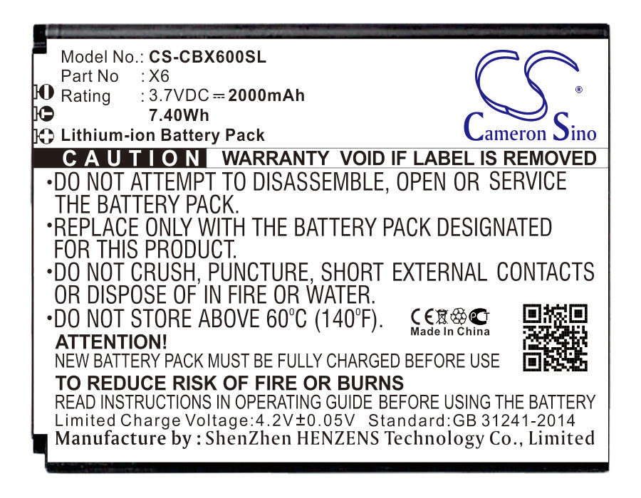 CS-CBX600SL Replacement Battery – Compatible with X6