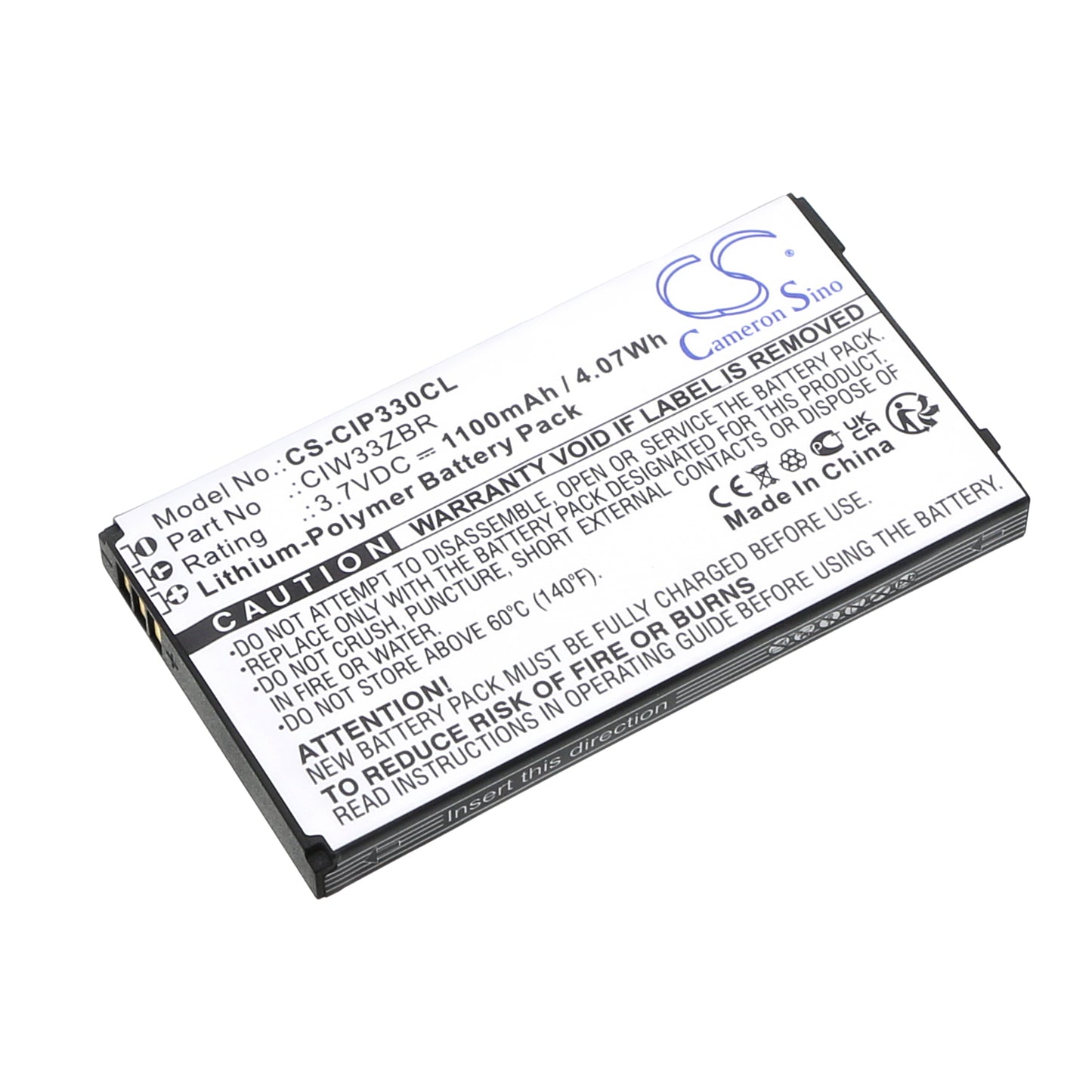3.7V 1100mAh/4.07Wh Li-ion Cordless Phone Battery for Cisco