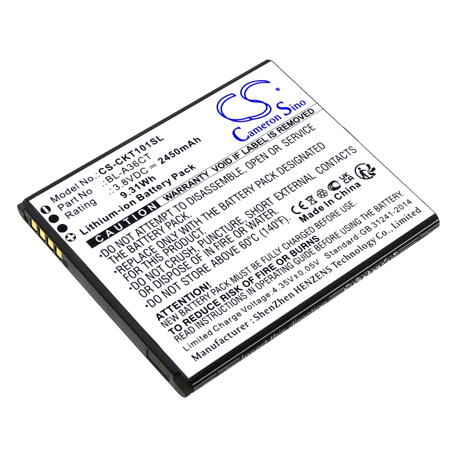 CS-CKT101SL Replacement Battery – Compatible with Debut Smart, SL101AE