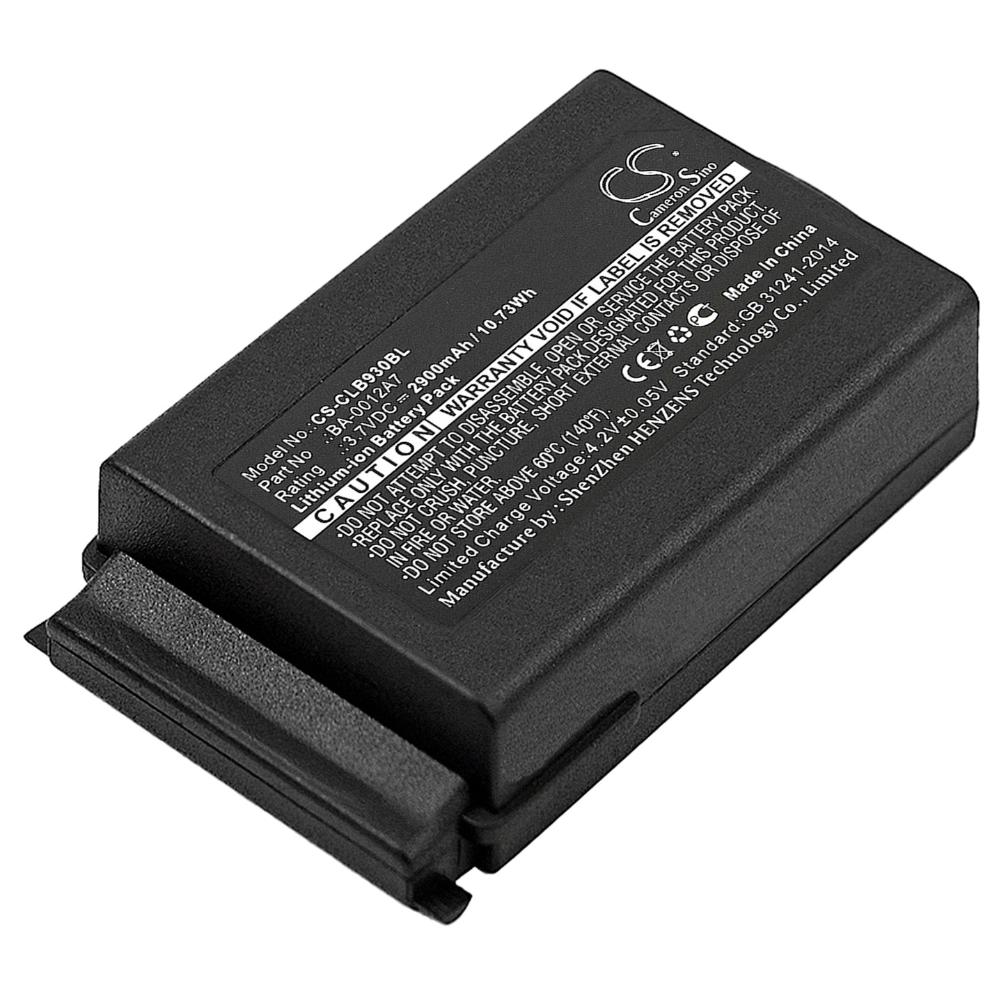 3.7V 2900mAh/10.73Wh Li-ion Barcode/Scanner Battery for CipherLAB