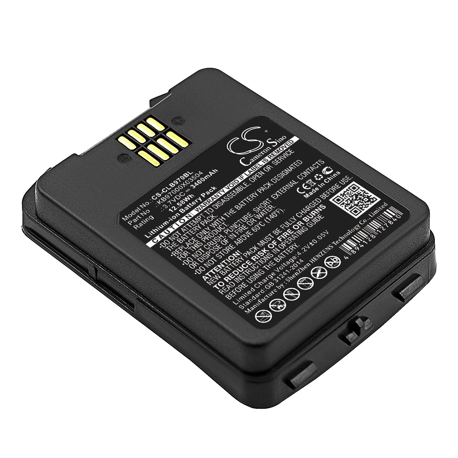 3.7V 3400mAh/12.58Wh Li-ion Barcode/Scanner Battery for CipherLAB