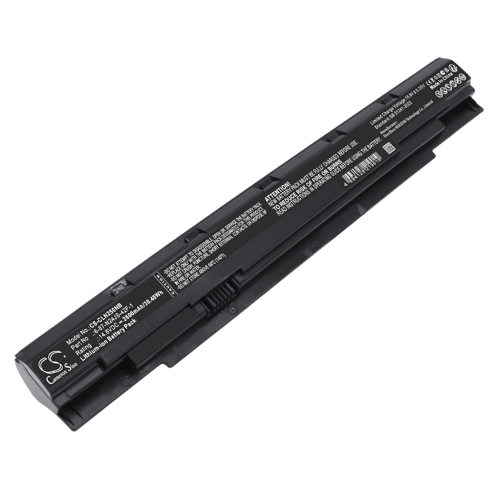 CS-CLN250NB Replacement Battery – Compatible with N240WU, N250WU, Sager N240BU, Sager N240JU, Sager N250JU, Sager N250LU, Sager NP3240, Sager NP3245