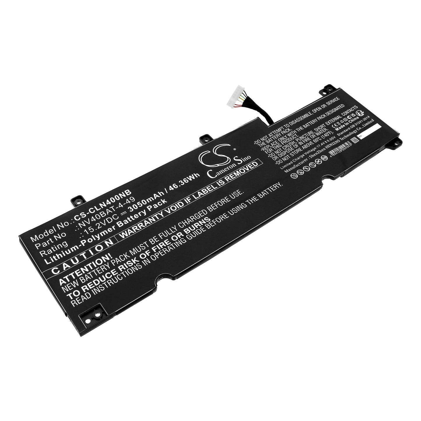 CS-CLN400NB Replacement Battery – Compatible with NV40MB, NV40ME, NV40MZ, NV40PZ, NV415A, NV415B, NV41MB, NV41ME, NV41MZ, NV41PZ, NV41RZ, NV451B, NV45PZ