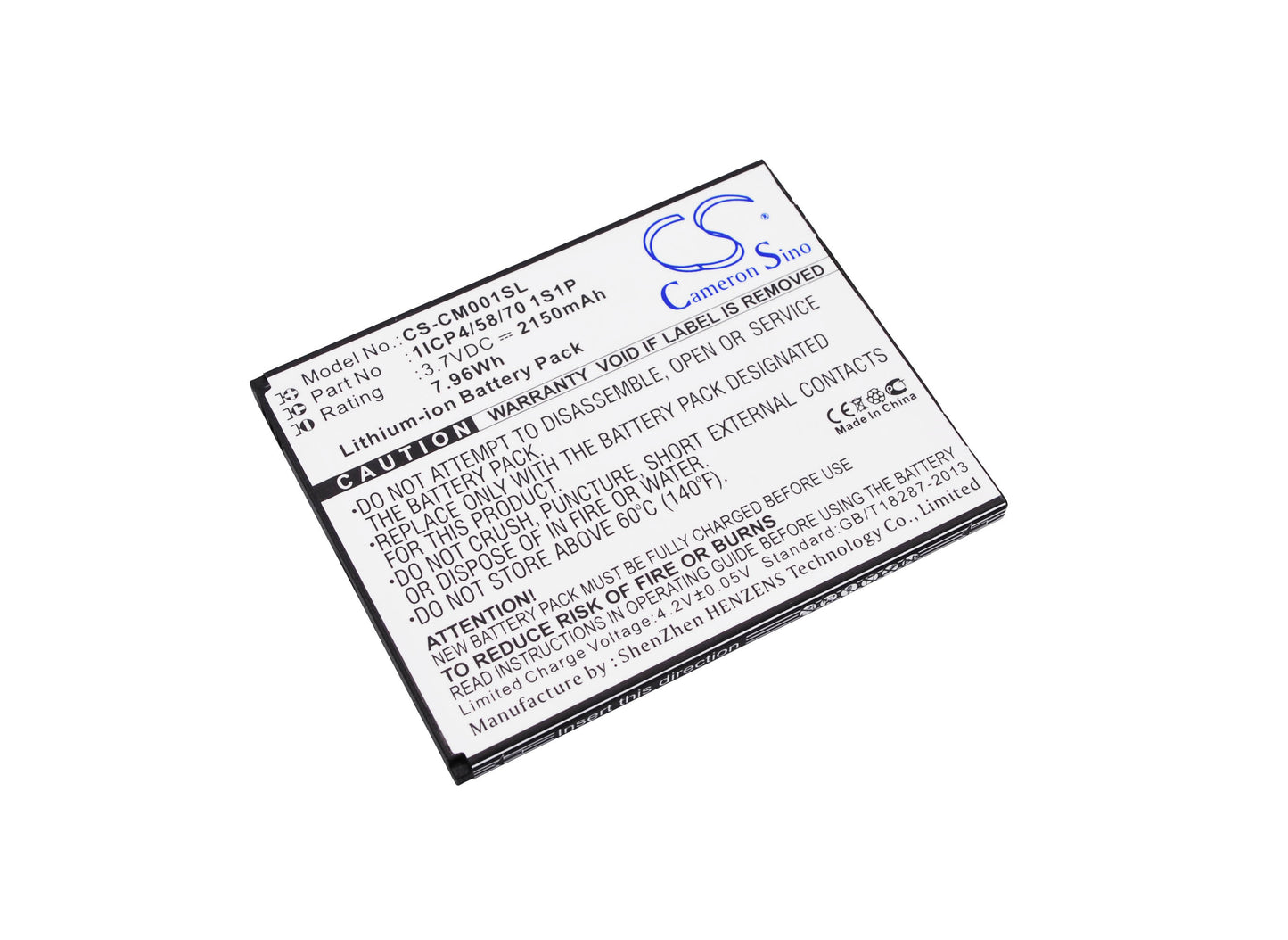 3.7V 2150mAh/7.96Wh Li-ion Custom Battery Packs for Custom Battery Pack
