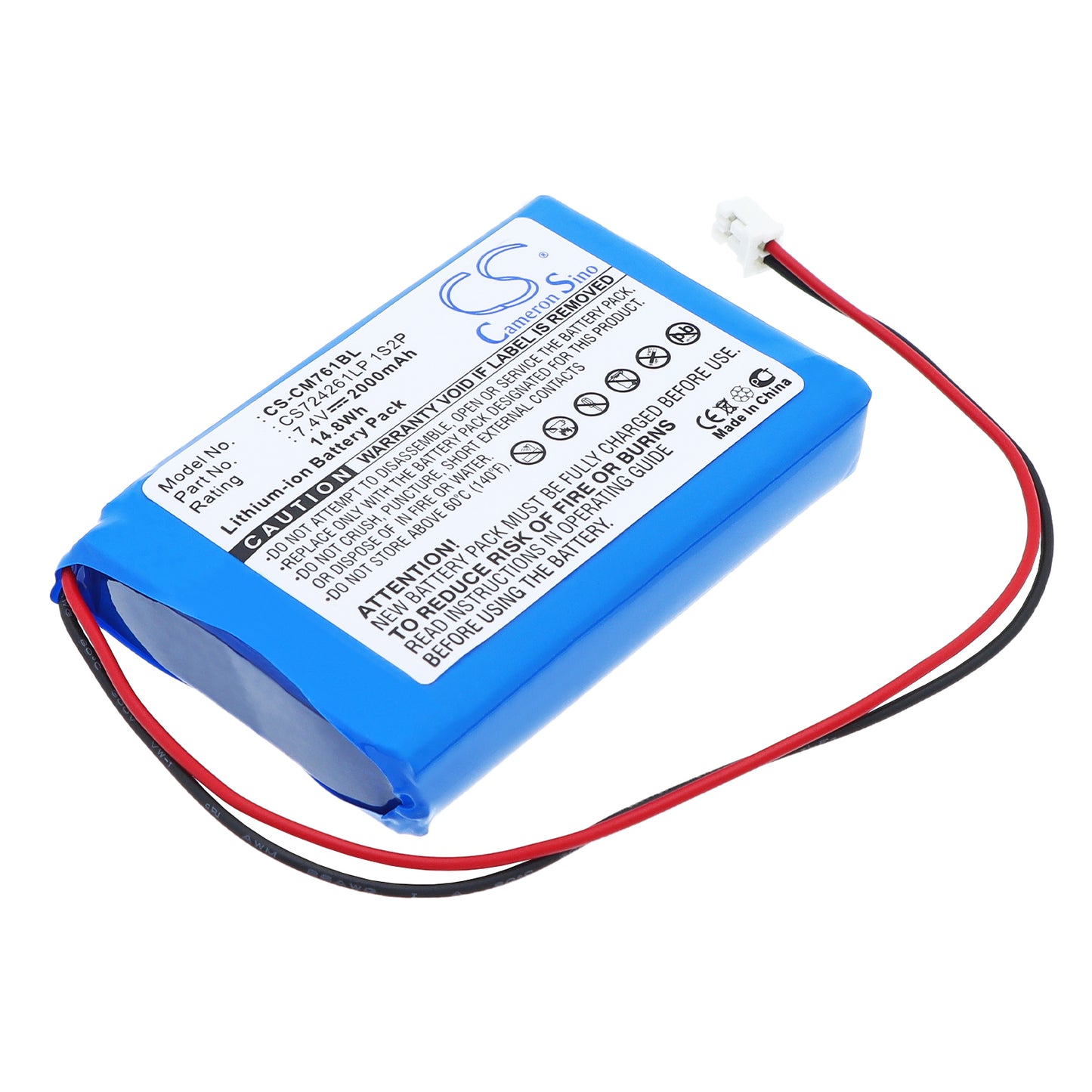 7.4V 2000mAh/14.80Wh Li-Polymer Payment Terminal Battery for Olympia