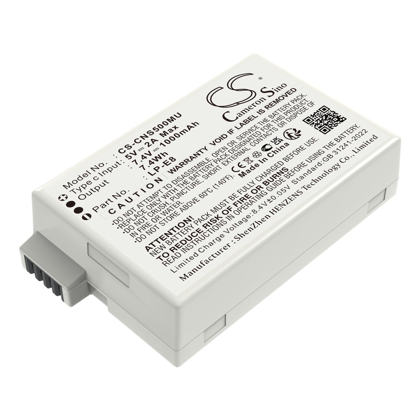 CS-CNS500MU Replacement Battery – Compatible with EF-S, EOS 550D, EOS 600D, EOS 650D, EOS 700D, EOS Kiss X4, EOS Kiss X5, EOS Kiss X6i, EOS Rebel T2i, EOS Rebel T3i, EOS Rebel T4i, EOS Rebel T5i, Rebel T2i