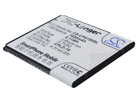 3.7V 1650mAh/6.11Wh Li-ion Mobile/SmartPhone Battery for Coolpad