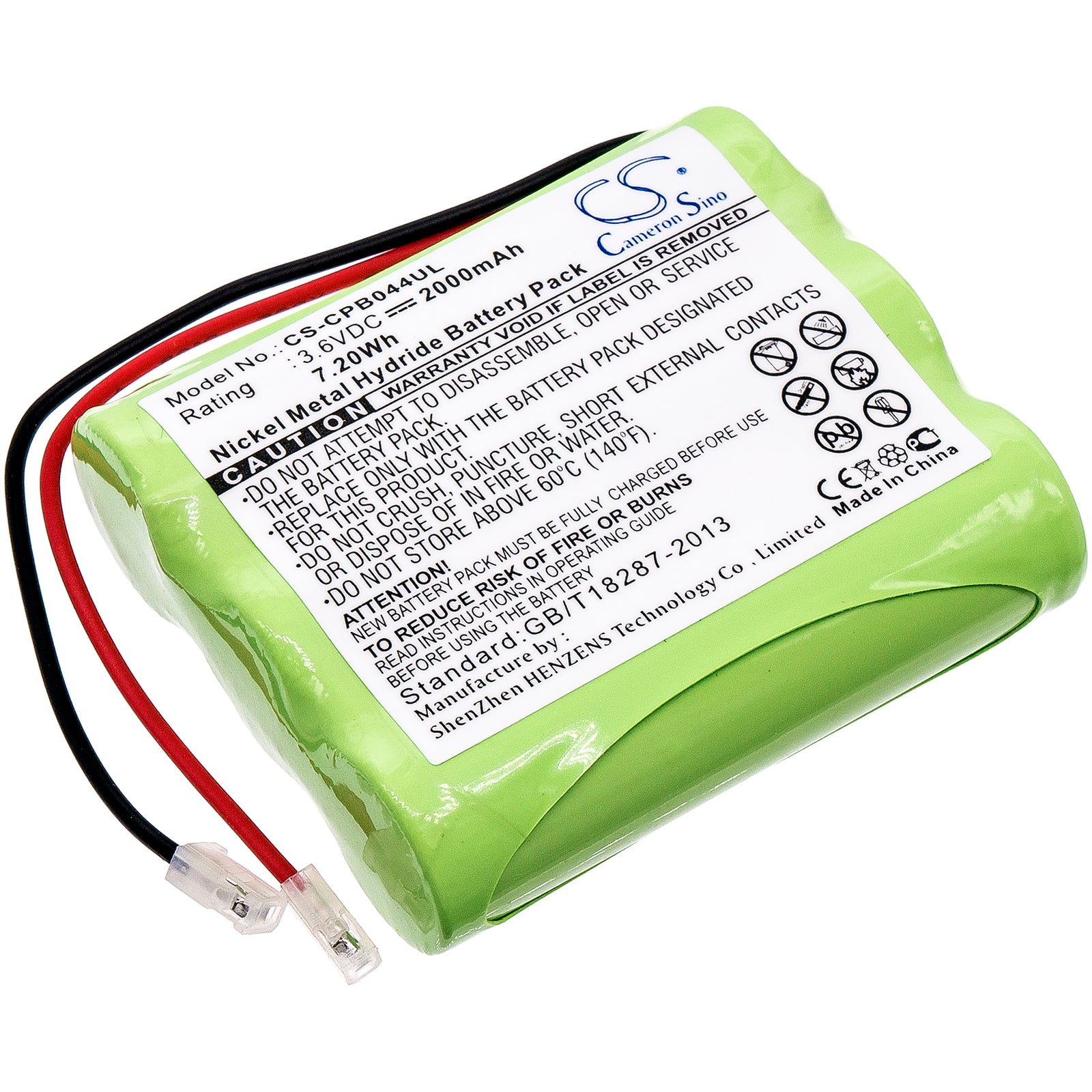 3.6V 2000mAh/7.20Wh Ni-MH Cordless Phone Battery for Universel