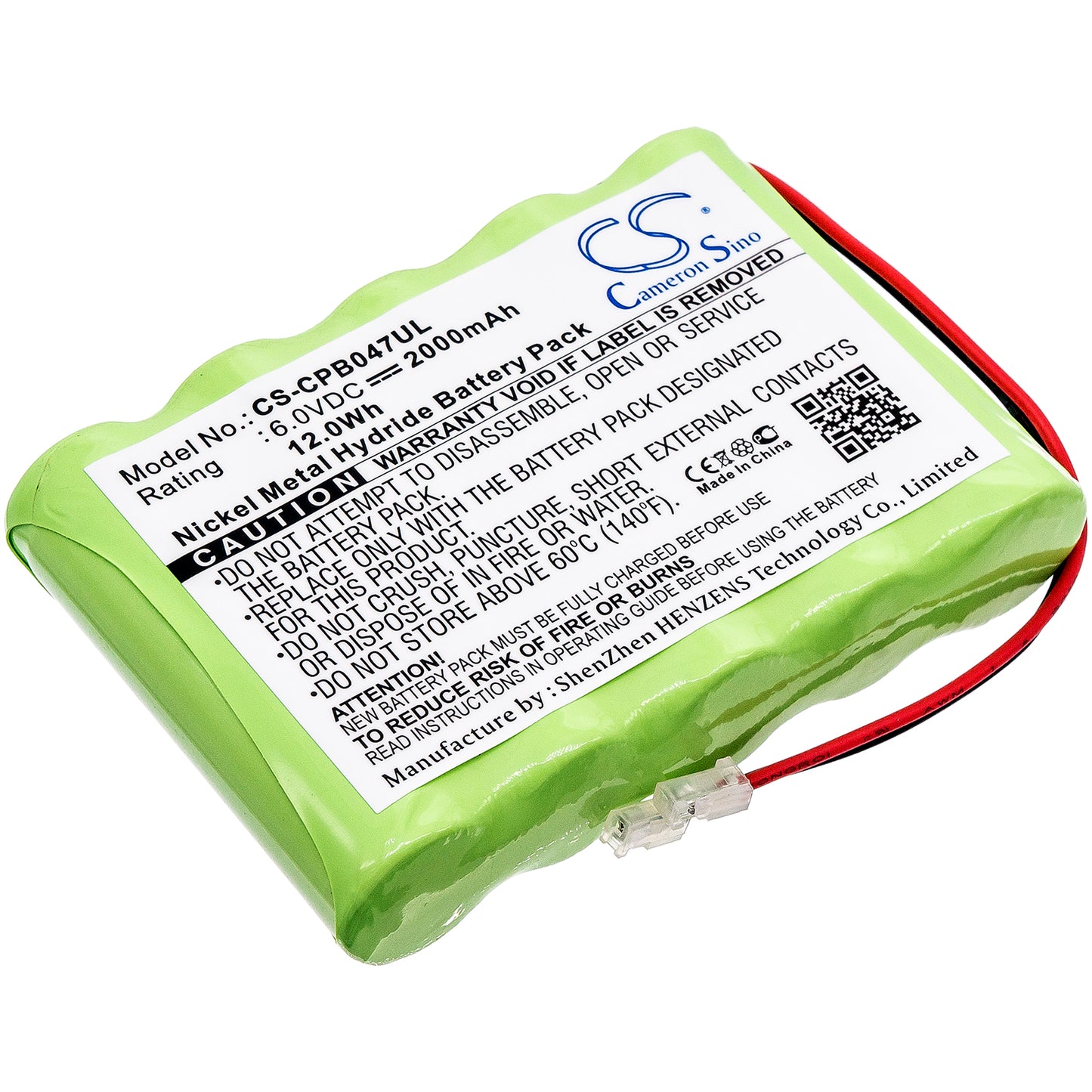 6V 2000mAh/12.0Wh Ni-MH Cordless Phone Battery for Universel