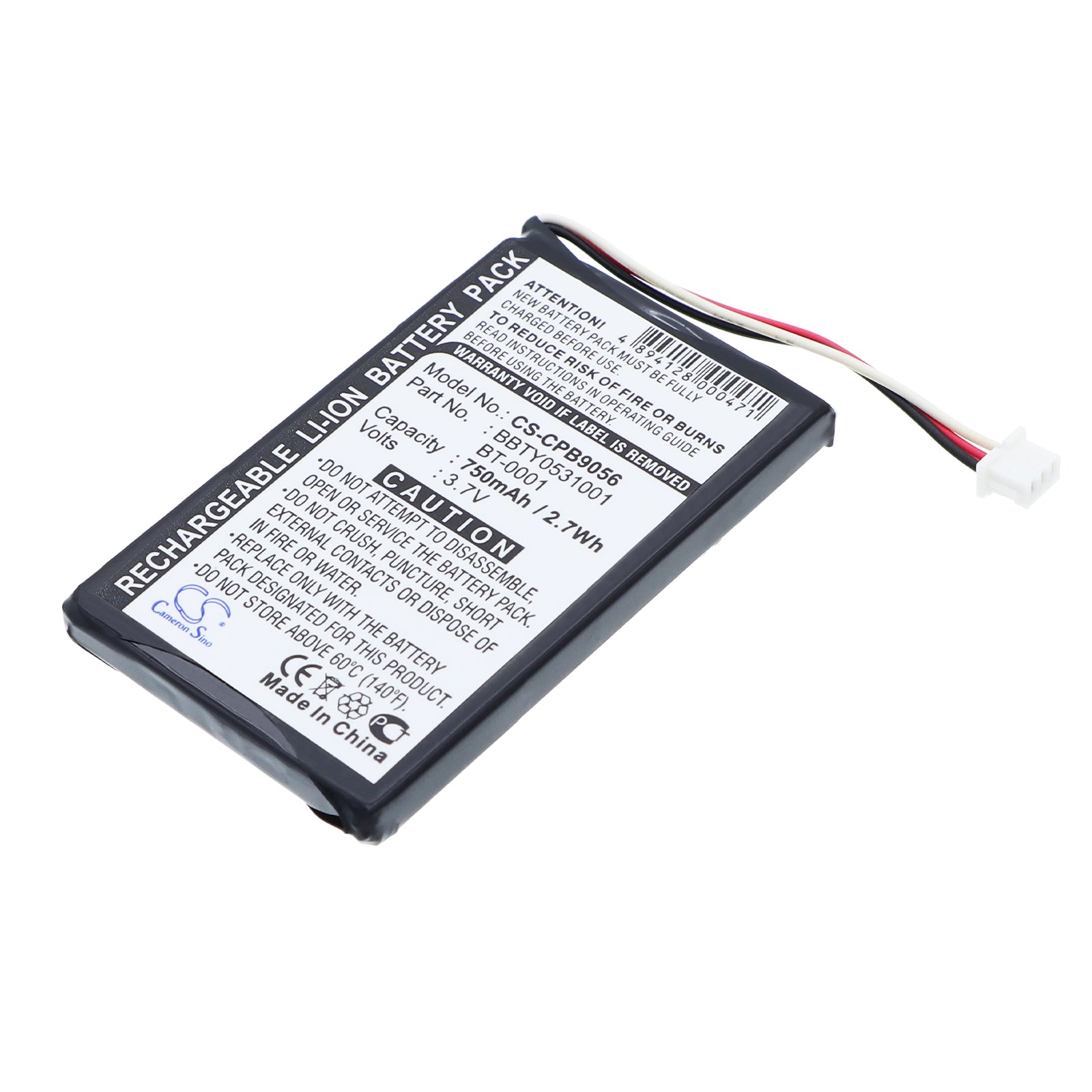 3.7V 750mAh/2.78Wh Li-ion Cordless Phone Battery for Uniden