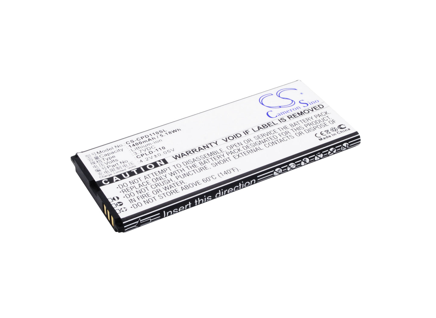 3.7V 1400mAh/5.18Wh Li-ion Mobile/SmartPhone Battery for Coolpad
