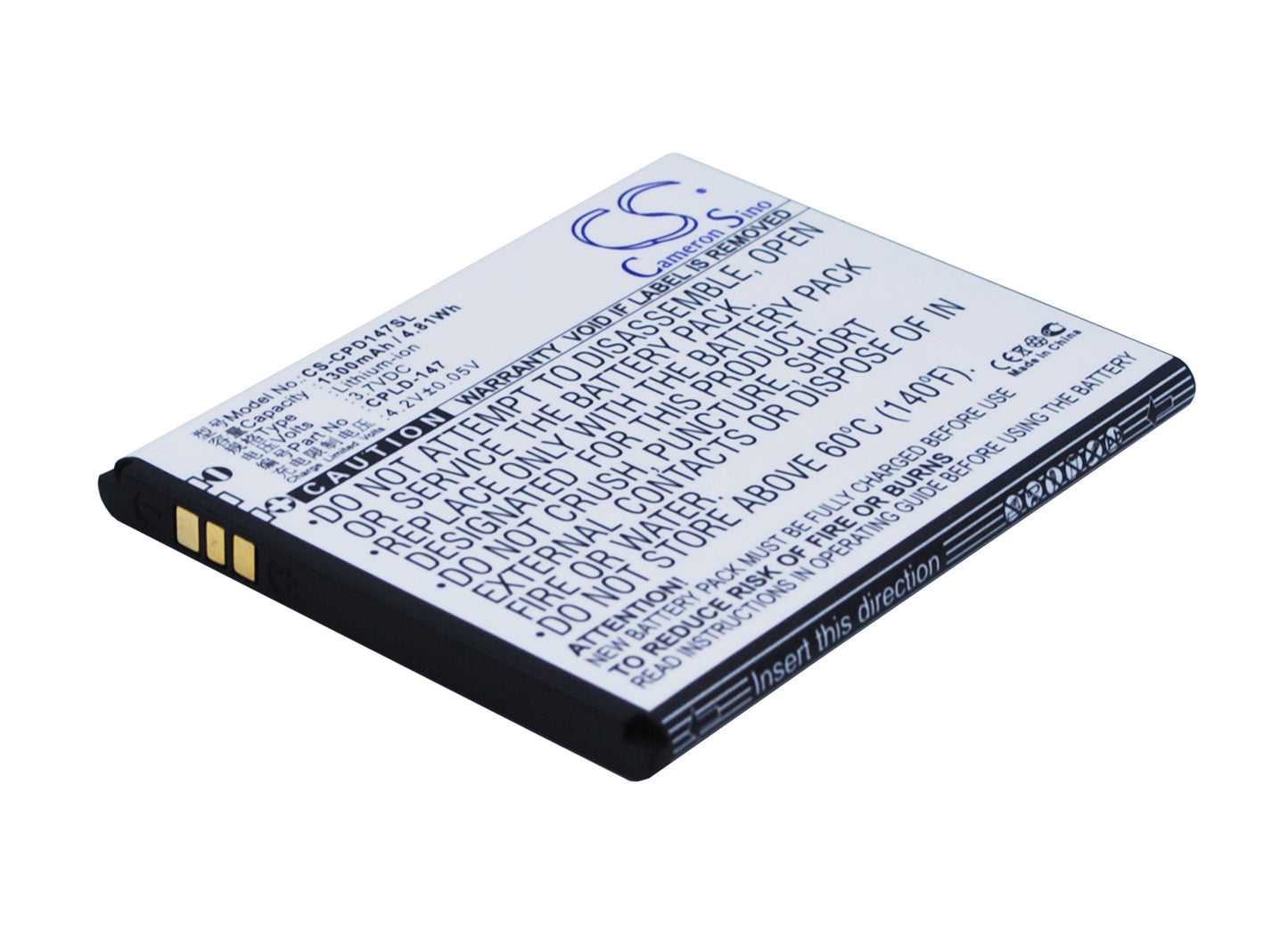 3.7V 1300mAh/4.81Wh Li-ion Mobile/SmartPhone Battery for Coolpad
