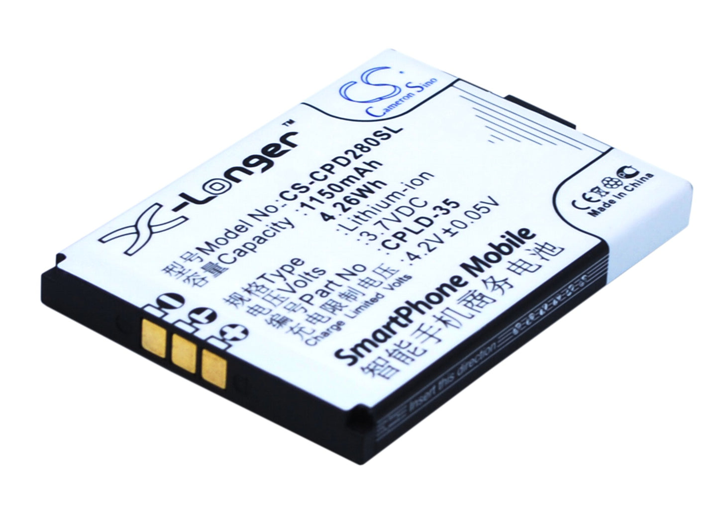 3.7V 1150mAh/4.26Wh Li-ion Mobile/SmartPhone Battery for Coolpad