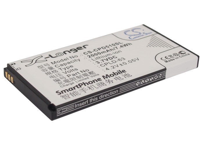 3.7VV 2000mAh/7.40Wh Li-ion Mobile/SmartPhone Battery for Coolpad