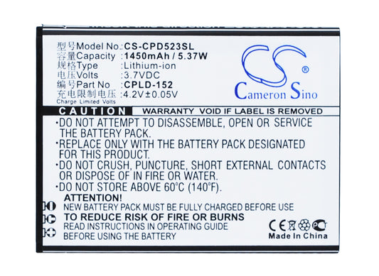 3.7V 1450mAh/5.37Wh Li-ion Mobile/SmartPhone Battery for Coolpad