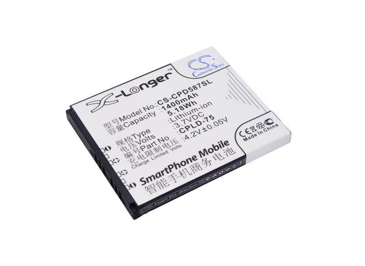 3.7V 1400mAh/5.18Wh Li-ion Mobile/SmartPhone Battery for Coolpad