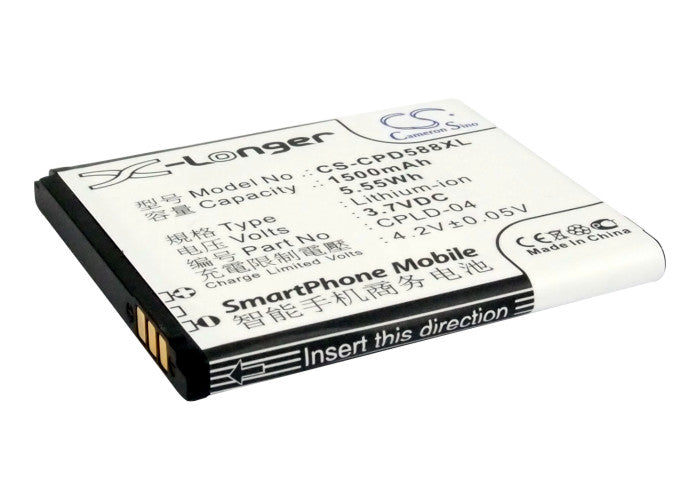 3.7V 1500mAh/5.55Wh Li-ion Mobile/SmartPhone Battery for Coolpad