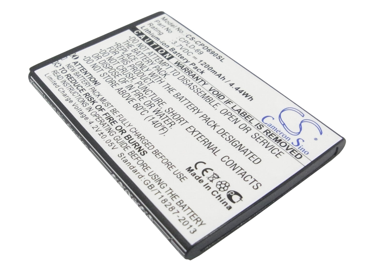 3.7V 1200mAh/4.44Wh Li-ion Mobile/SmartPhone Battery for Coolpad