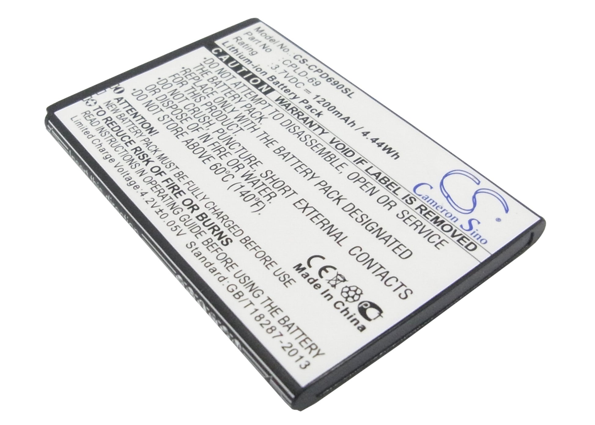 3.7V 1200mAh/4.44Wh Li-ion Mobile/SmartPhone Battery for Coolpad