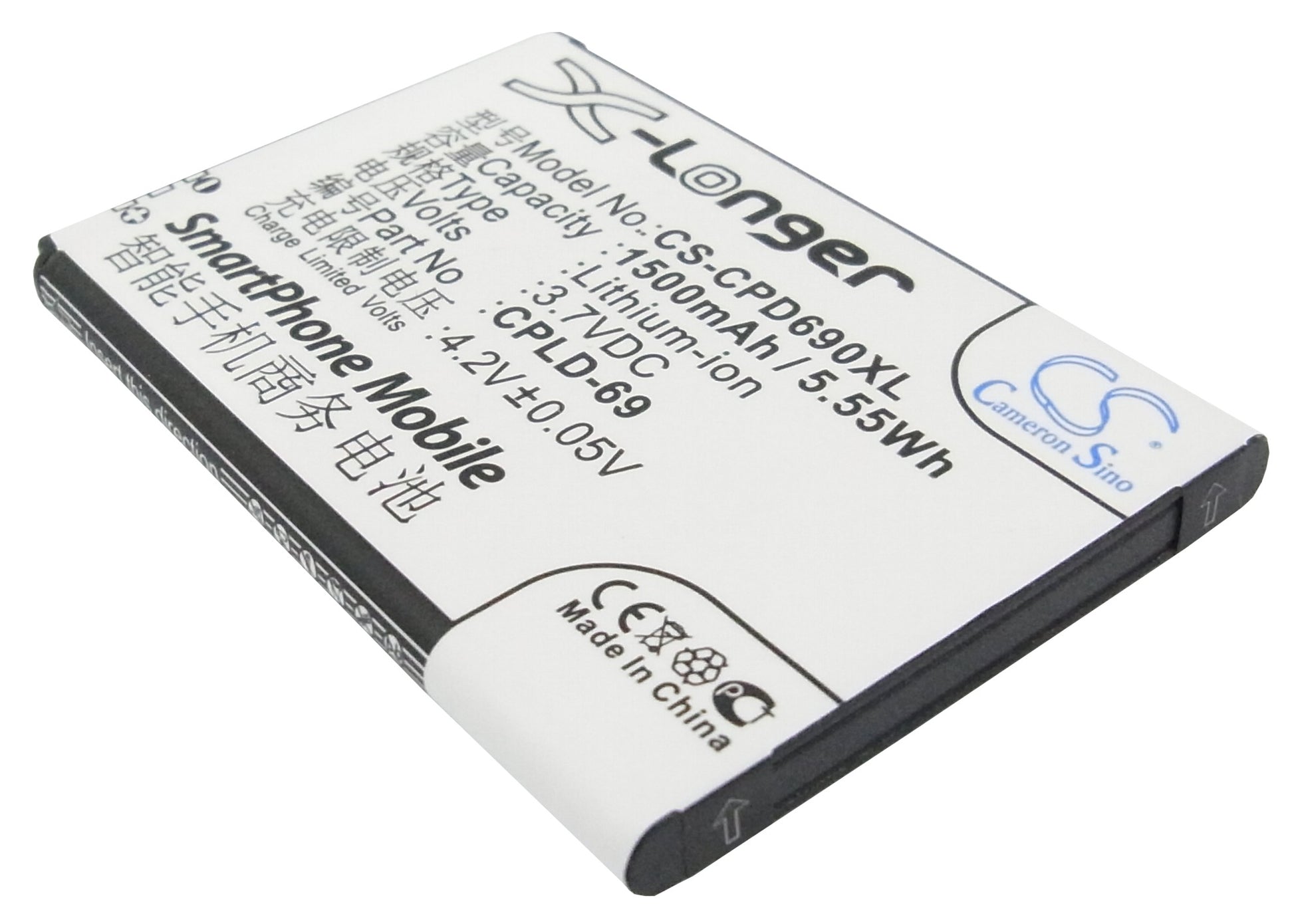 3.7V 1500mAh/5.55Wh Li-ion Mobile/SmartPhone Battery for Coolpad