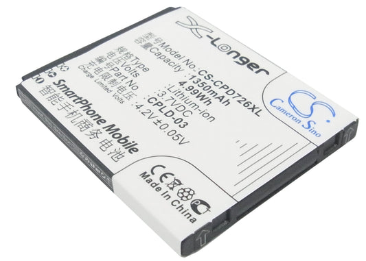 3.7V 1350mAh/4.99Wh Li-ion Mobile/SmartPhone Battery for Coolpad