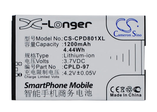 3.7V 1200mAh/4.44Wh Li-ion Mobile/SmartPhone Battery for Coolpad