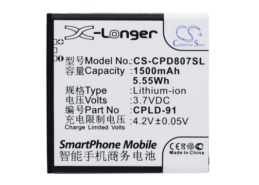 3.7V 1500mAh/5.55Wh Li-ion Mobile/SmartPhone Battery for Coolpad