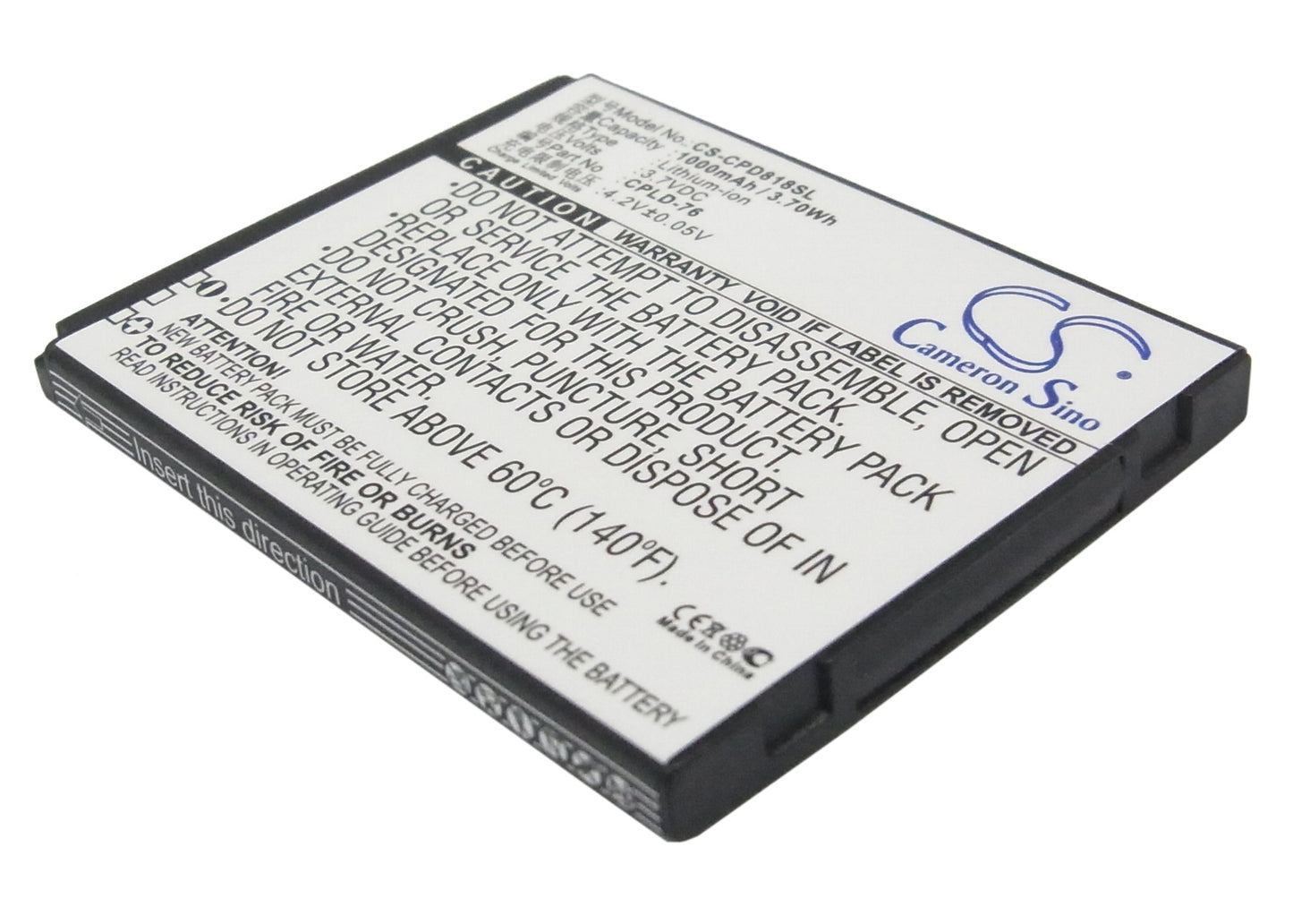 3.7V 1000mAh/3.70Wh Li-ion Mobile/SmartPhone Battery for Coolpad