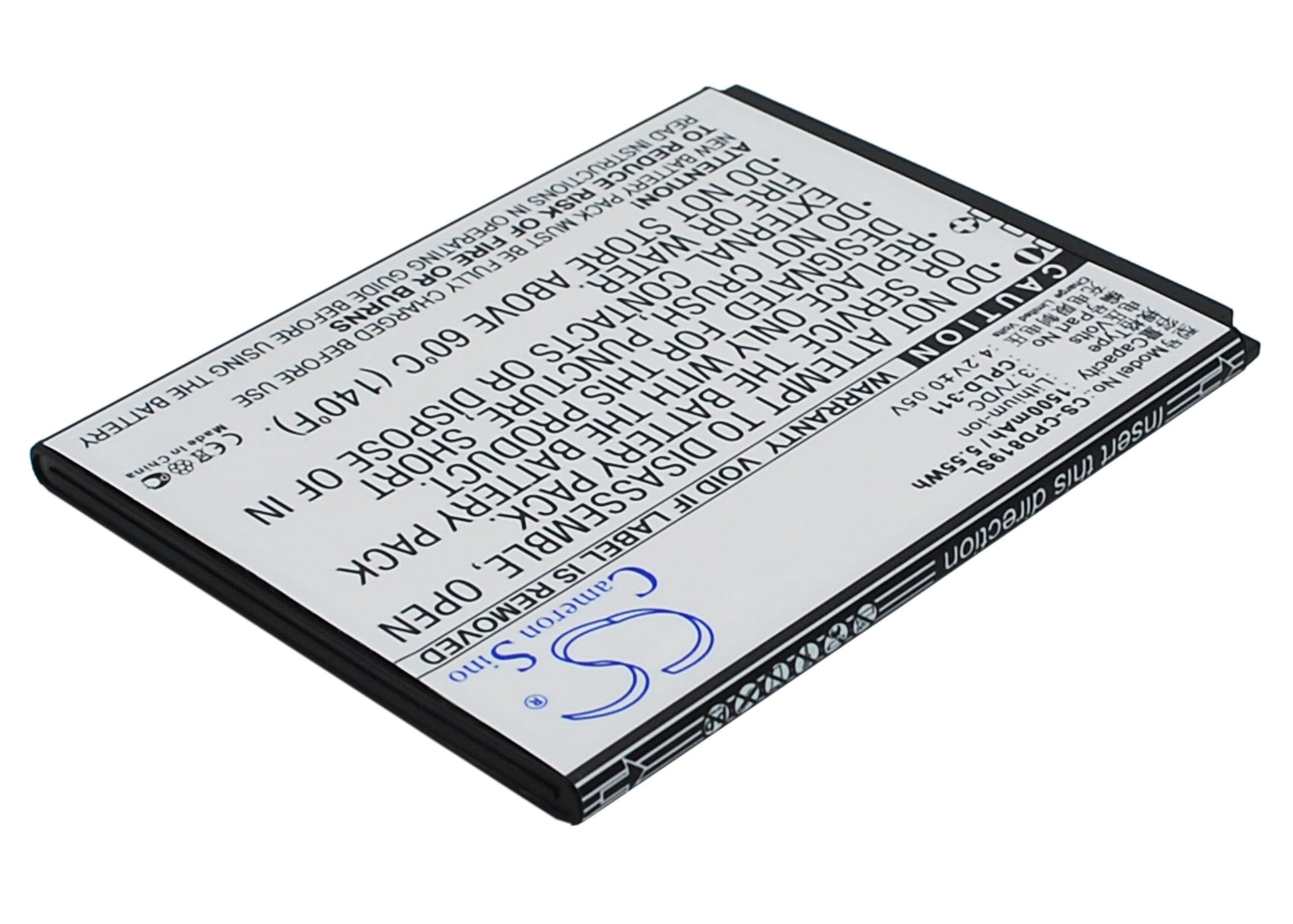 3.7V 1500mAh/5.55Wh Li-ion Mobile/SmartPhone Battery for Coolpad