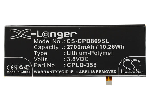 3.8V 2700mAh/10.26Wh Li-Polymer Mobile/SmartPhone Battery for Coolpad