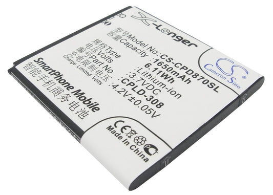 3.7V 1650mAh/6.11Wh Li-ion Mobile/SmartPhone Battery for Coolpad