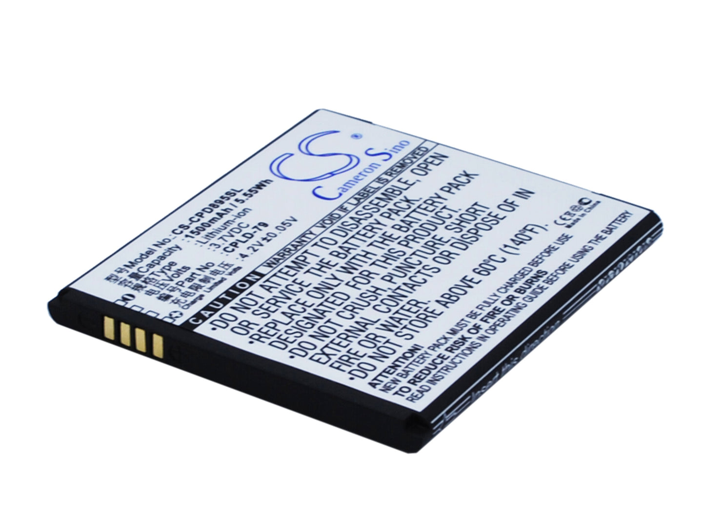 3.7V 1500mAh/5.55Wh Li-ion Mobile/SmartPhone Battery for Coolpad