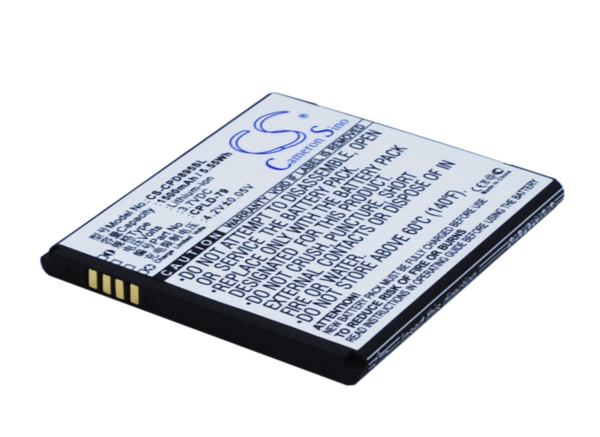 3.7V 1500mAh/5.55Wh Li-ion Mobile/SmartPhone Battery for Coolpad