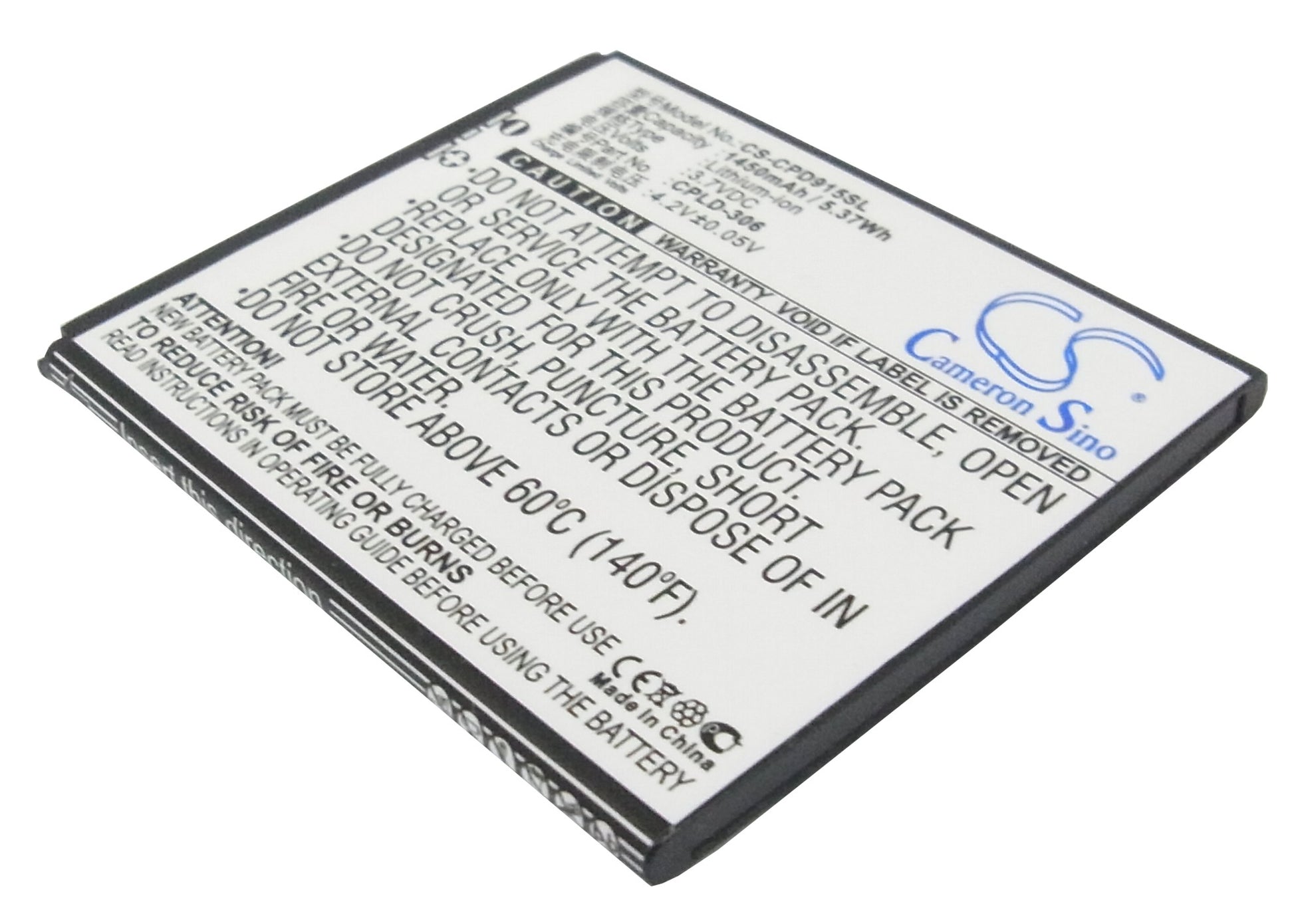 3.7V 1450mAh 5.37Wh Li-ion Mobile/SmartPhone Battery for Coolpad