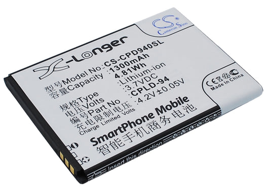 3.7V 1300mAh/4.81Wh Li-ion Mobile/SmartPhone Battery for Coolpad