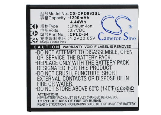 3.7V 1200mAh/4.44Wh Li-ion Mobile/SmartPhone Battery for Coolpad
