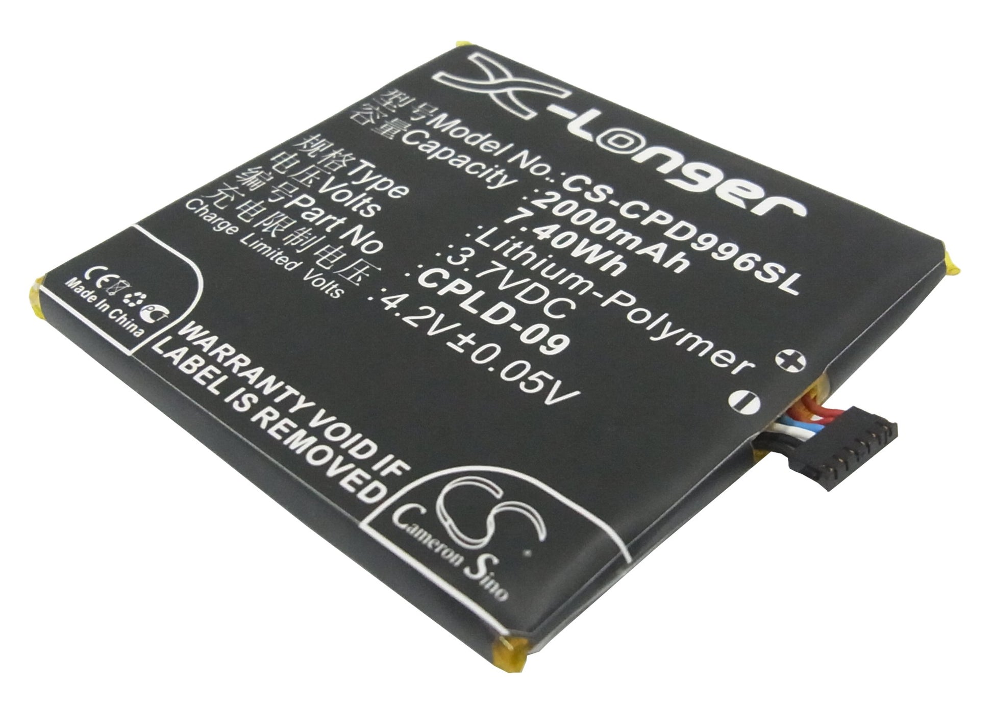 3.7VV 2000mAh/7.40Wh Li-Polymer Mobile/SmartPhone Battery for Coolpad